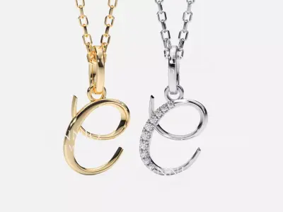 Initial Letter C Alphabet pendant 3D print model