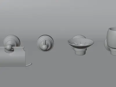 Luxury Bathroom Wall Decor Set Minimalist and Modern  3D model