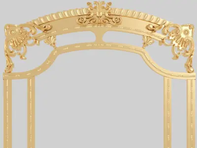 Classic frame of luxurious gold interior inlaid gold leaf CNC 3D model buy
