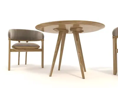 Modern Table and Chair Set 5 3D model