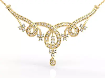 Royal Crown Diamond Necklace 3D print model