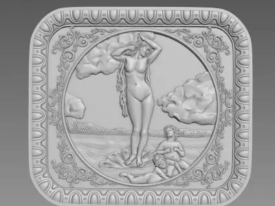 Basrelief 3d model Afrodite 3D model