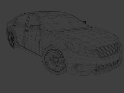 Game Ready Stylized Luxury Sedan Low-poly 3D model