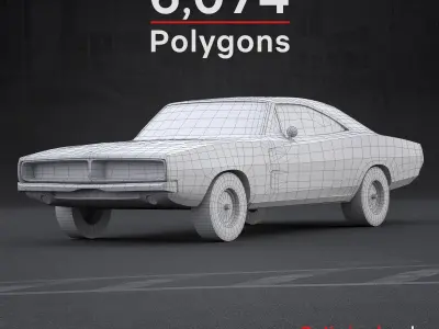 Dodge Charger RT 1969 Low-poly 3D model