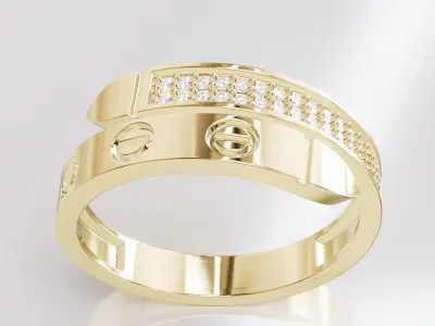 Jewelry Diamond Ring Model RG06 Free 3D print model
