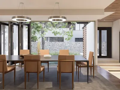 Pelangi modern living room with wooden ceilings 3D model