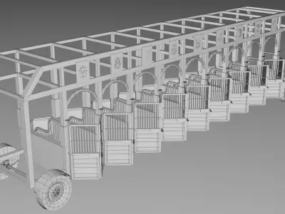Horse Racing Track Starting Game Ready 3D model