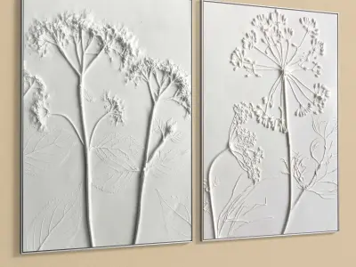 Plaster Two Photo Frame 273 Low-poly 3D model