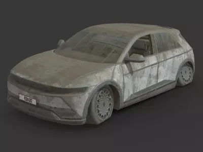 047 Abandoned Car - Hyundai IONIQ 5 Low-poly 3D model
