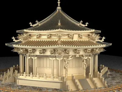 Chinese ancient house 3D model 49