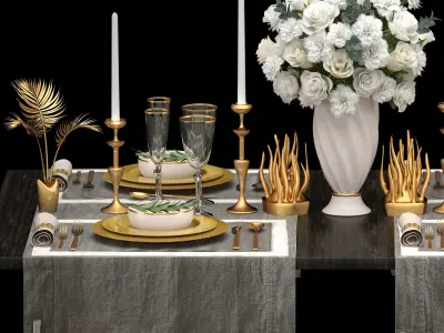 Luxury table setting 3D model