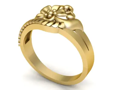 JASMINE FLOWER DESIGN GOLD RING  3D PRINABLE MDEL  3D print model
