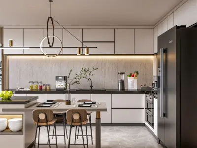 Kitchen Modern interior  0051 3D model