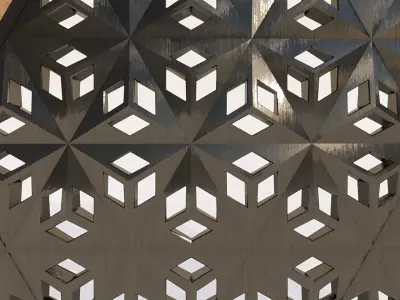 Panel wood and metal grate Free 3D model