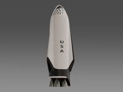SpaceX - BFR - Big Falcon Rocket 3D model