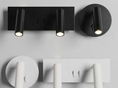 Lucande Magya LED wall light white 2-bulb Low-poly 3D model