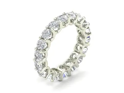 U Shaped Eternity Ring 3 point 6 mm stone size swiss 10 and EU50 3D print model