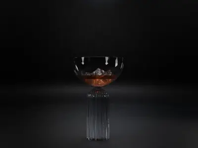 Drink set - Cocktail Glasses Low-poly 3D model
