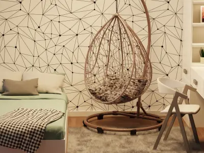 Kid room interior isometric 3D model
