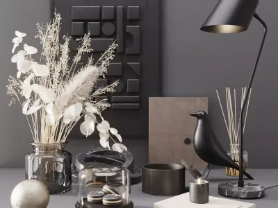 Black modern set 3D model