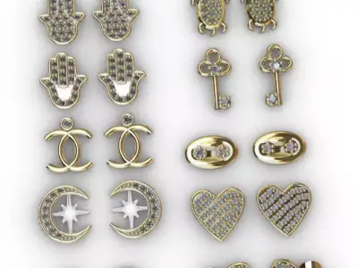 Aretes -Topitos para dama paquete de 10 -v- 3D print model