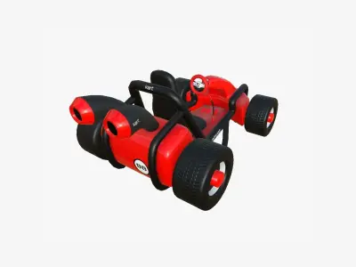 Cartoon Kart G01 Red - Vehicle Racing Design Low-poly 3D model