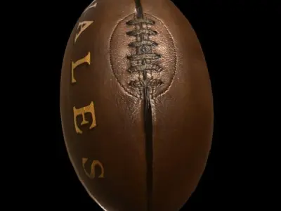 Vintage Rugby ball Low-poly 3D model