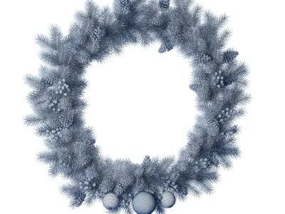 Christmas winter decoration set 3D model