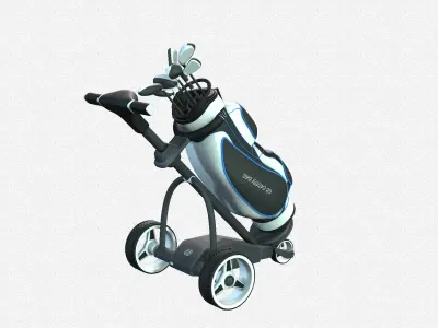 Golf Course Trolley Low-poly 3D model