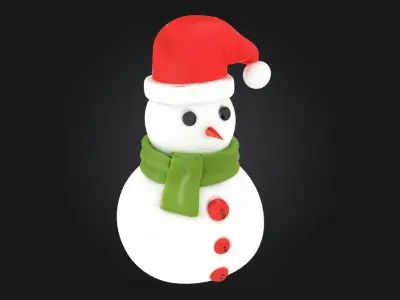 Festive Snowman  A Cheerful Icon of Winter Joy 3D model