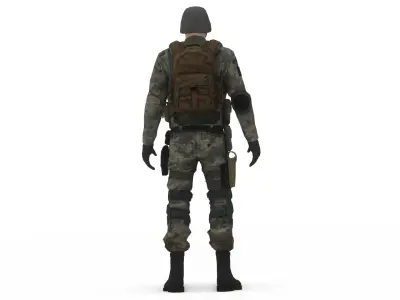 Modern US Infantry Soldier Tactical Gear 3D Model Low-poly 3D model