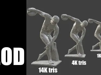 Discobolus Low-poly 3D model