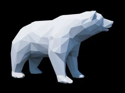 bear lowpoly polygonal polar Low-poly 3D model