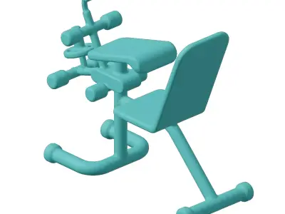 Plastic Gym Fitness Weight Bench Toy 3D model