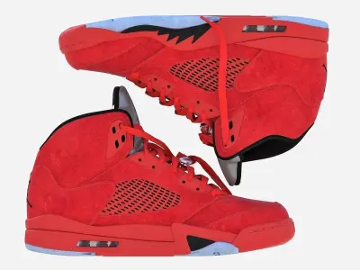 Air Jordan 5 Red Suede 3D model