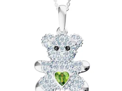 Teddy bear shaped pendant  3D print model