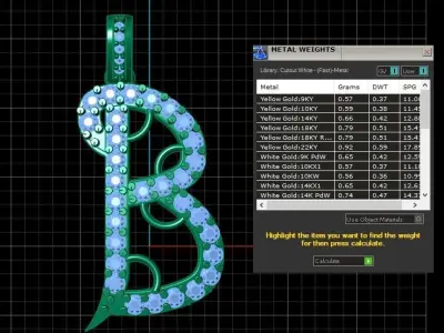 LUXURY ALPHABET B PENDANT 3D PRINTABLE MODEL 3D print model