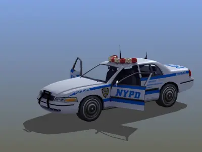 Police Car with Interior 3D model