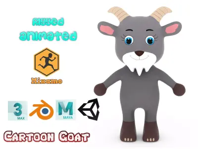 Character007 Animated Goat 3D Low-poly 3D model