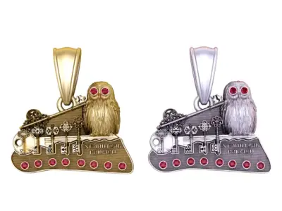  Owl Gold Pendant  3D print model