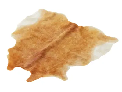 Cowhide light brown area rug 3D model