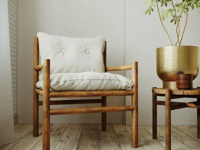 Chairs with decor set by H and M 3D model