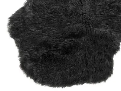 Faux Fur Sheepskin Rug Gray 3D model