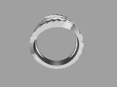 leaf ring 3D print model