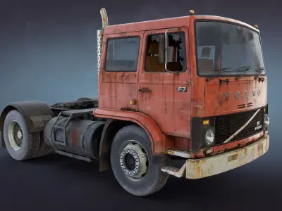 Volvo F717 Rusty Low-poly 3D model