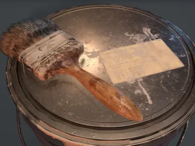 Paint Bucket Low-poly 3D model