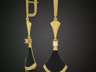 Earring 3D model 3D printable model 0002-9 3D print model