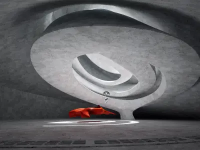 Dynamic Concrete Room Low-poly 3D model