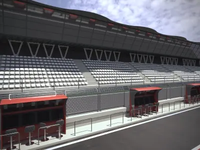 Car Render Scene - PIT - Corona render 3D model