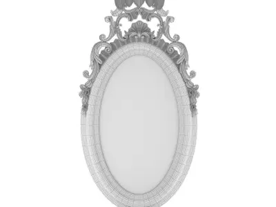 Carving Mirror For Decoration Low-poly 3D model